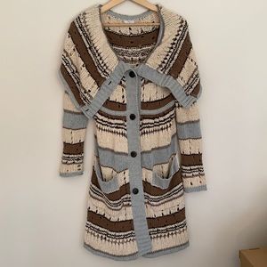 Joie chunky knit long cardigan sweater size M